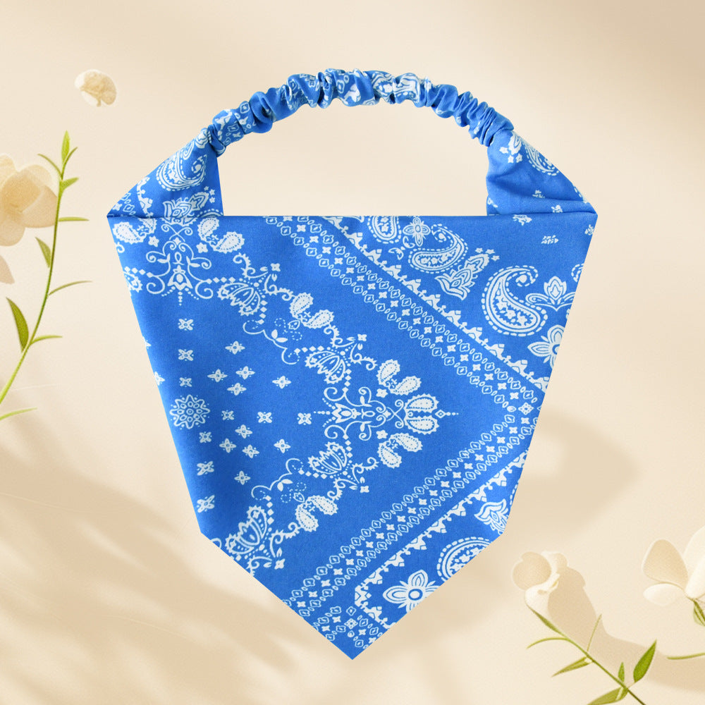 Wholesale Bohemian Style Cashew Flower Stretch Triangle Scarf All-match Headband